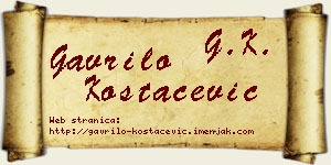 Gavrilo Kostačević vizit kartica